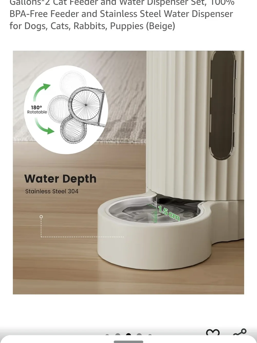 Automatic Pet Feeder & Water Dispenser - Cream
